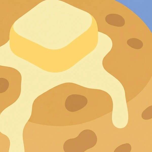 Warm biscuit with melting butter on top