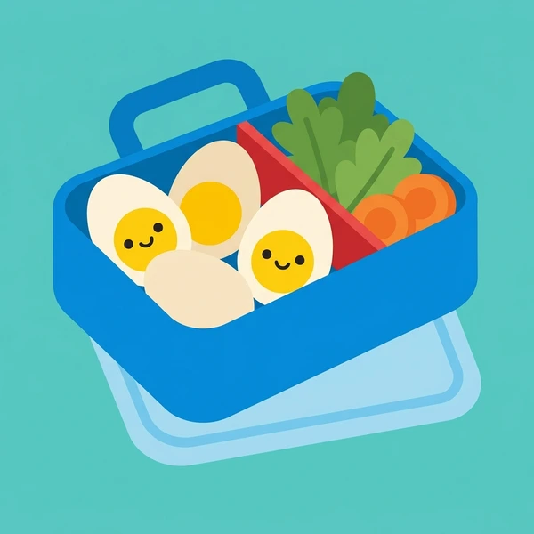 Boiled Eggs In Lunch Box arranged as a food scene with clear ingredient details and serving context