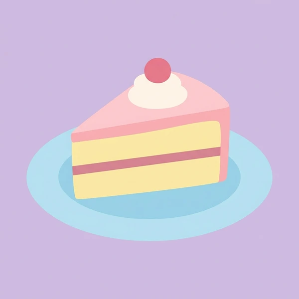 Cake Slice On Dessert Plate arranged as a food scene with clear ingredient details and serving context