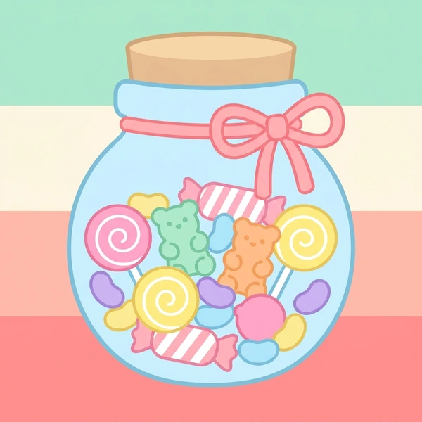 Candy In Glass Jar arranged as a food scene with clear ingredient details and serving context