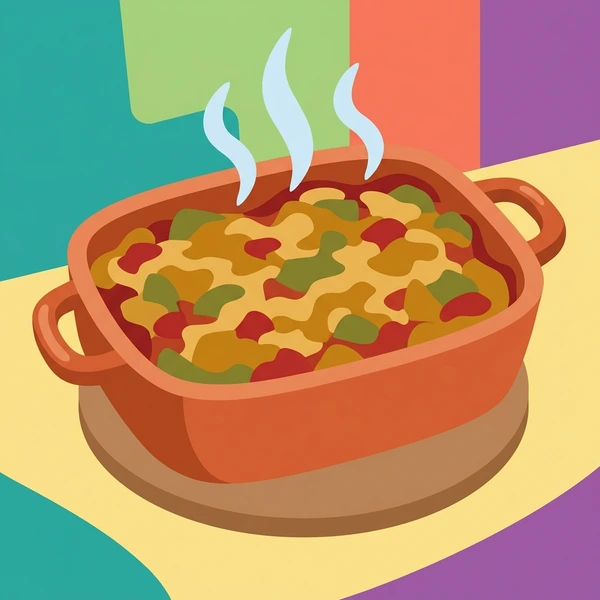 Casserole Fresh From Oven arranged as a food scene with clear ingredient details and serving context