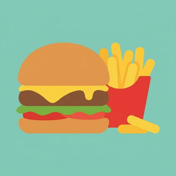 Cheeseburger With Fries arranged as a fresh food scene with visible ingredient details and serving context