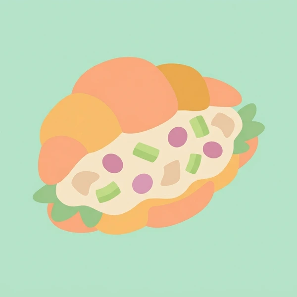 Chicken Salad Croissant arranged as a fresh food scene with visible ingredient details and serving context