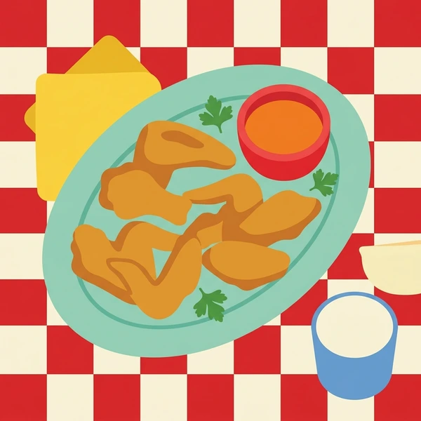 Chicken Wings On Platter arranged as a fresh food scene with visible ingredient details and serving context