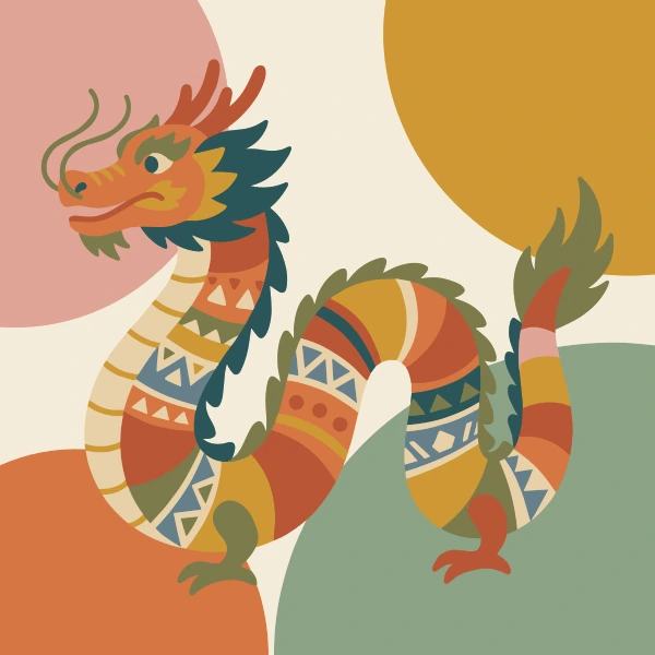 Chinese Dragon free printable jigsaw puzzle & coloring page