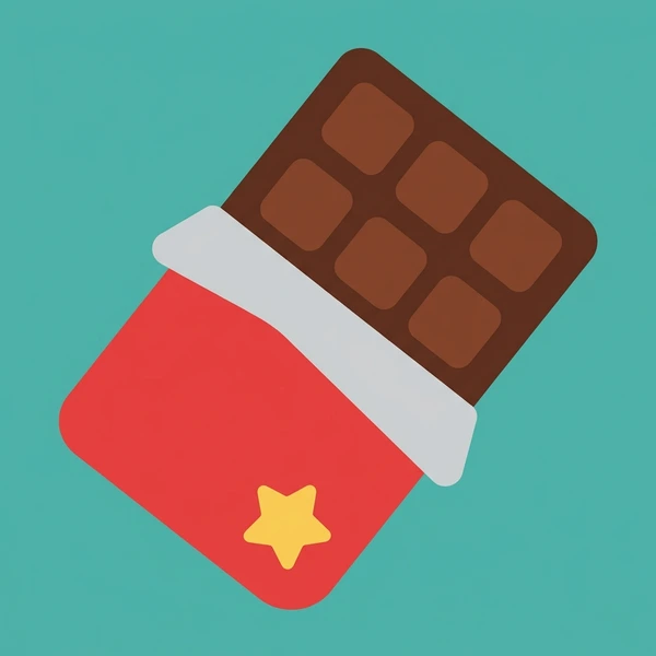 Chocolate Bar On Wrapper arranged as a fresh food scene with visible ingredient details and serving context