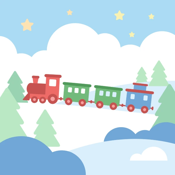 Christmas Toy Train free printable jigsaw puzzle & coloring page