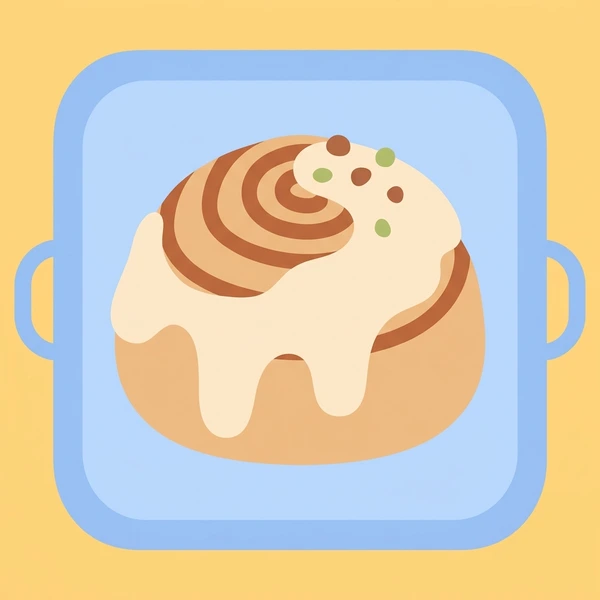 Cinnamon Roll On Bakery Tray arranged as a fresh food scene with visible ingredient details and serving context