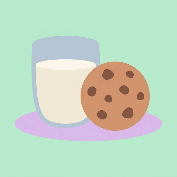 Cookie Beside Milk Glass arranged as a fresh food scene with visible ingredient details and serving context