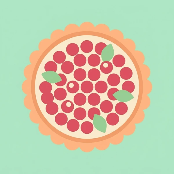 Currants In Bakery Tart displayed as a fresh food scene showing red currants, tart shell, custard filling, and bakery presentation