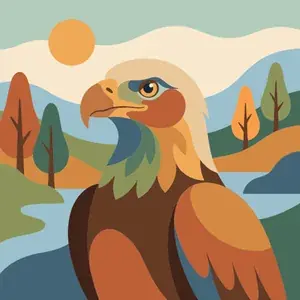 Golden Eagle Portrait by the Lake