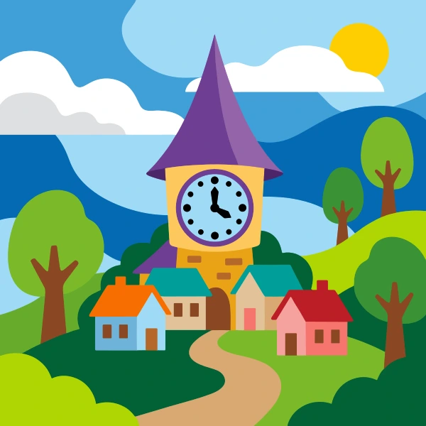 Enchanted Clock Tower free printable jigsaw puzzle & coloring page