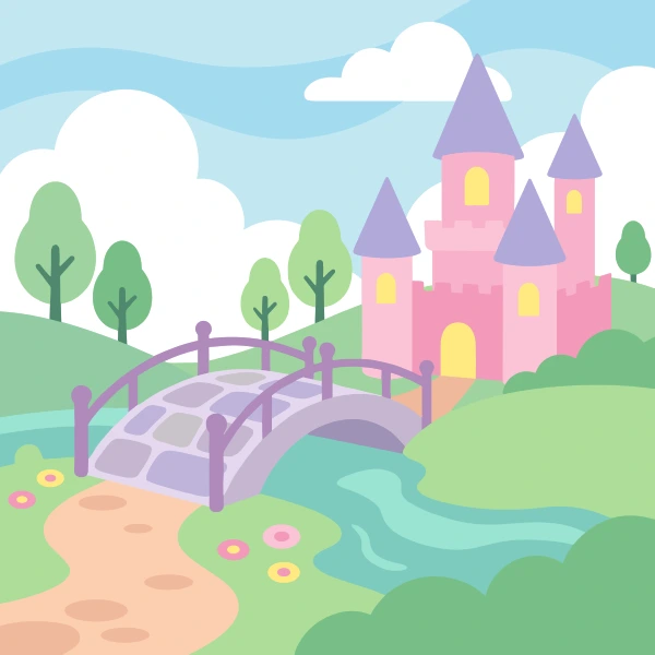 Fairy Castle Bridge free printable jigsaw puzzle & coloring page
