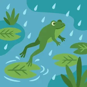 Frog Jumping in the Rain