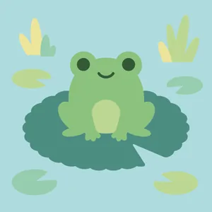 Frog Sitting on a Lily Pad