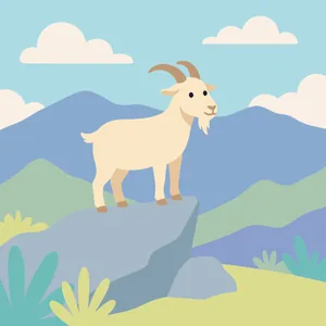 Mountain Goat on Rocky Peak