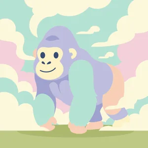 Gorilla in Pastel Clouds