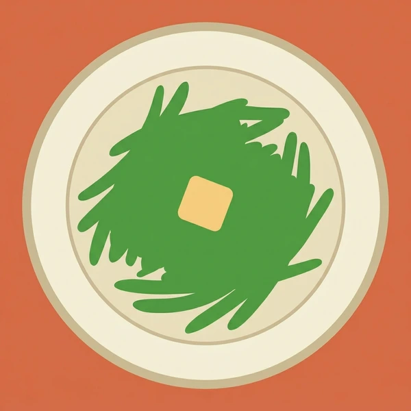 Green Beans On Dinner Plate displayed as a fresh food scene showing green bean pods, butter glaze, lemon zest, and dinner plate presentation