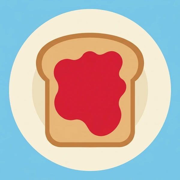 Jam On Toast scene showing jam spread, toast slice, butter layer, and breakfast plate context in a food coloring puzzle