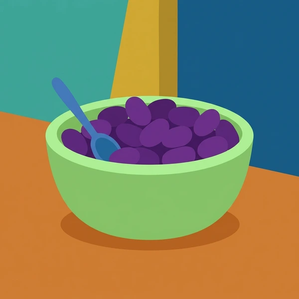 Jamun In Street Bowl scene showing jamun fruit, dark purple skin, street bowl, and black salt or spice garnish in a food coloring puzzle