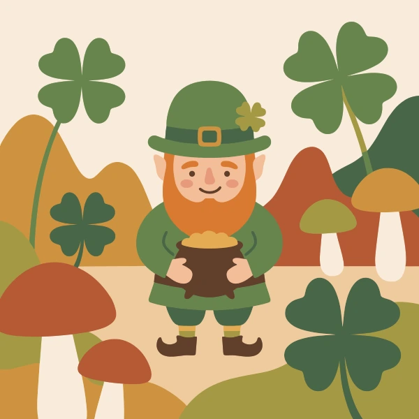 Leprechaun Illustration free printable jigsaw puzzle & coloring page