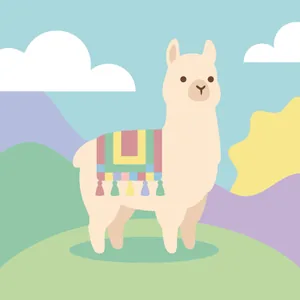 Llama Wearing Colorful Blanket