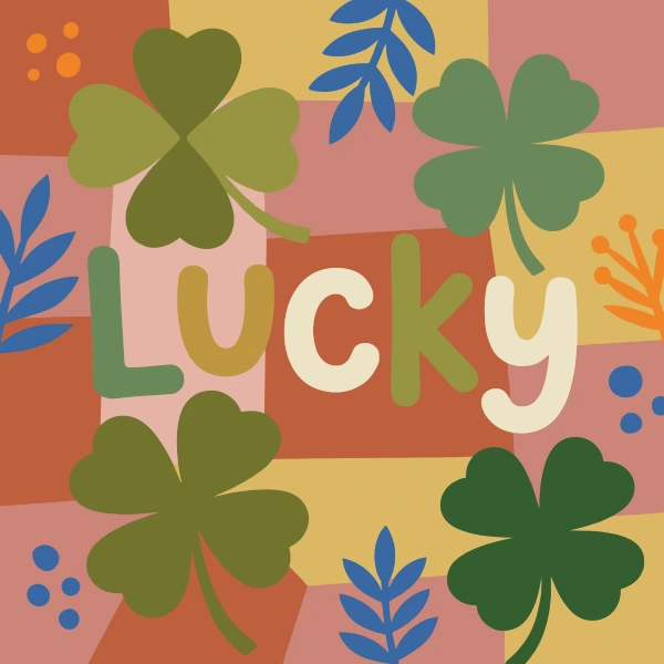 Lucky Word Art free printable jigsaw puzzle & coloring page