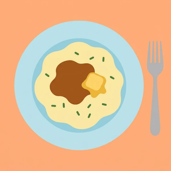Mashed Potatoes On Plate scene showing mashed potato mound, butter pat, cream swirl, herb garnish, and dinner plate in a food coloring puzzle