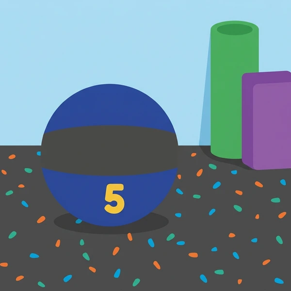 medicine scene with Blue medicine ball numbered '5'