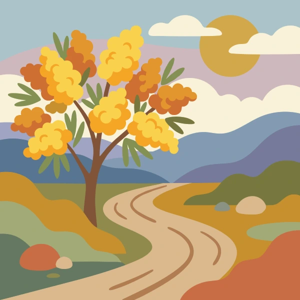 Orange, red, and yellow nasturtium flowers and round green leaves spilling dramatically from a tipped brown terracotta pot onto sandy ground