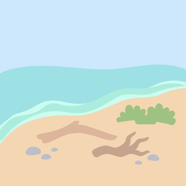 Ocean Shore with Driftwood free printable jigsaw puzzle & coloring page