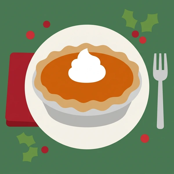 Pumpkin Pie At Holiday Dinner scene showing pumpkin pie slice, spiced filling, pastry crust, cream topping, and holiday dinner table in a food coloring puzzle