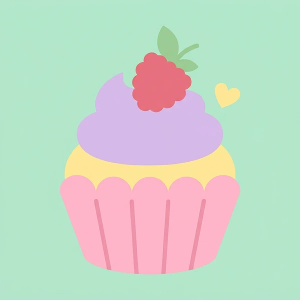 Raspberry On Cupcake Top scene showing raspberry garnish, pink frosting swirl, cupcake base, and pastel presentation stand in a food coloring puzzle