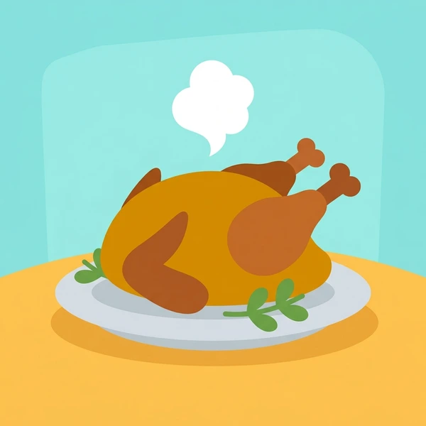 Roast Chicken On Table scene showing whole roast chicken, crispy skin, herb butter glaze, roasted vegetables, and table setting in a food coloring puzzle