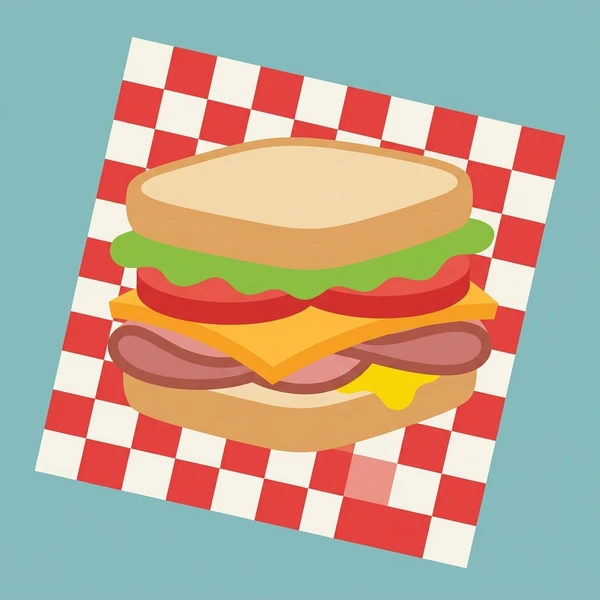 Sandwich On Deli Paper scene showing sandwich layers, bread slices, lettuce, tomato, deli meat, cheese, and deli paper in a food coloring puzzle