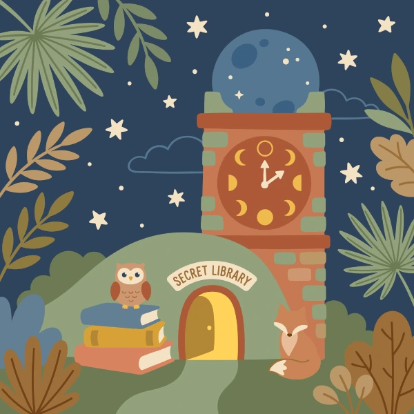 Secret Library Beneath free printable jigsaw puzzle & coloring page