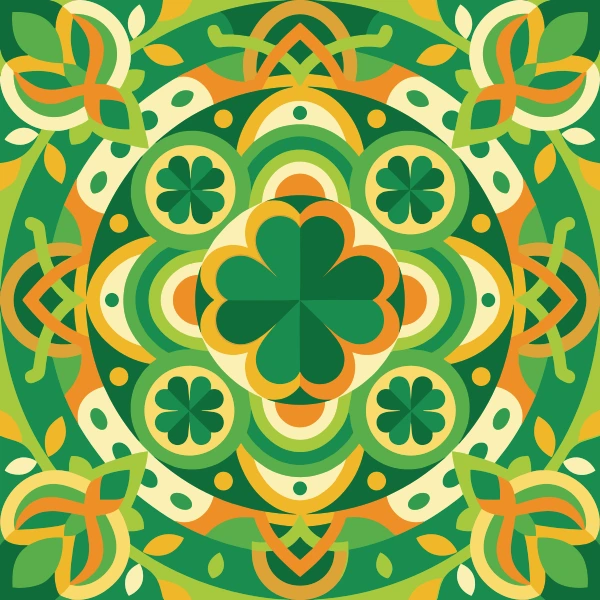 Shamrock Mandala free printable jigsaw puzzle & coloring page