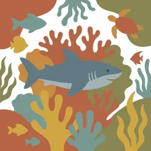 Shark Swimming Through Coral Reef