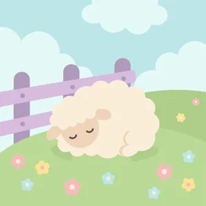 Sheep Sleeping by a Fence