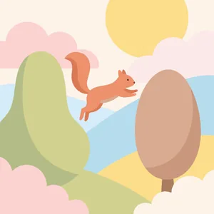 Squirrel Leaping Between Trees