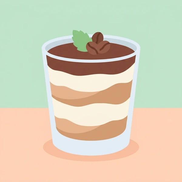 Tiramisu In Dessert Glass scene showing tiramisu layers, mascarpone cream, coffee ladyfinger, cocoa dusting, and dessert glass in a food coloring puzzle