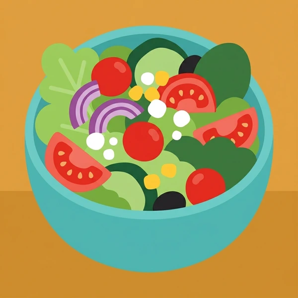 Tomato In Salad Bowl scene showing tomato slices, vivid red skin, seed interior, salad greens, and bowl setting in a food coloring puzzle