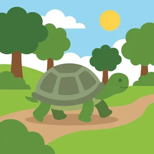 Tortoise Walking on Sunny Path