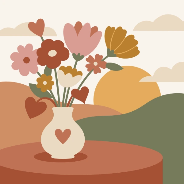 Valentine Flower Bouquet free printable jigsaw puzzle & coloring page