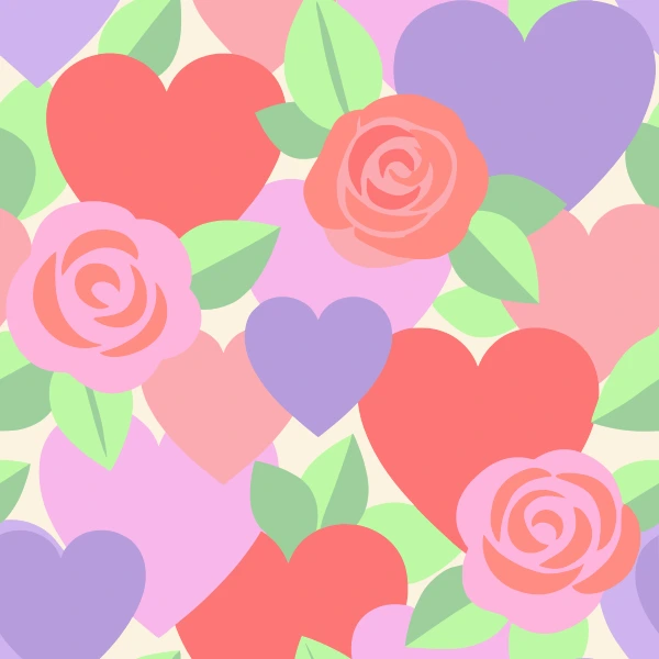 Valentine Hearts and Roses free printable jigsaw puzzle & coloring page